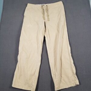Vintage Express Pants Womens Size Large Linen Cotton Blend Beige